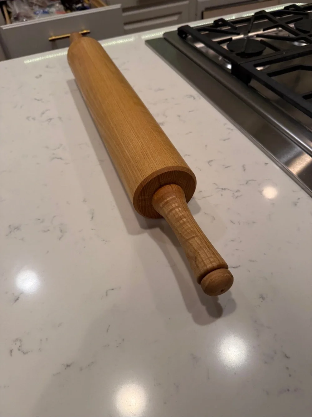 Large wood Professional Rolling Pin w/Wood Handles, 18